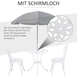 Outsunny Sitzgruppe 3-teilige Alu Weiß