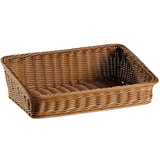 Rainao Brotkorb Geflochten, Geflochtener Korb, Brotmulde, Brötchenkorb, Besteckkorb, Handgeflochtener Rechteckiger Rattan-Weidenkorb, Aufbewahrungsbox Für Obst, Tee, Snack, Brot, Picknick, Kosmetik