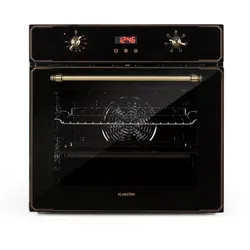 Klarstein Elizabeth Einbaubackofen Retro 2200 Watt 70l Messingoptik Display Schwarz