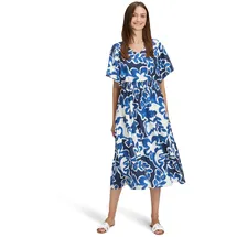 Betty & Co Sommerkleid Blumenprint Weiß/Dunkelblau 38