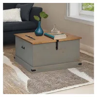 VidaXL Truhe HALDEN Grau 91x91x47 cm Massivholz Kiefer