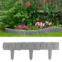 Youyijia 10PCS Rasenkante in Steinoptik 2.5m Rasenkante Kunststoff Palisade Beetumrandung Beeteinfassung Gartenzaun Pflanzendekoration für Rasen Blumenbeet