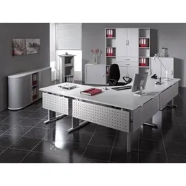 Geramöbel Schreibtisch C Fuß Flex S-617102 lichtgrau/silber