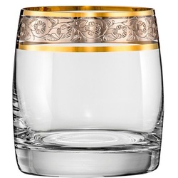 Crystalex Whiskyglas Ideal Exclusive Gold Platin 290 ml / 230 ml 6er Set, Kristallglas, Gravur 290 ml - Ø 8.2 cm x 8.6 cm