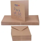 Craft UK Limited Crafts UK 2047 Kraftkarte und Umschlag mit 50 Stück - Braun 385 047 Kraft 15.24 x 15.24 x 15.24 cm