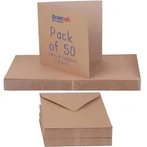 Craft UK Limited Crafts UK 2047 Kraftkarte und Umschlag mit 50 Stück - Braun 385 047 Kraft 15.24 x 15.24 x 15.24 cm