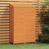 YEZIYIYFOB 102x52x174,5 cm Geräteschuppen Massivholz Tanne Braun Gartenschrank Gartenhaus Holz Gartenschrank Wetterfest GeräTeschuppen Holz Outdoor Schrank Gartenschrank FüR Den AußEnbereich