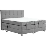 Boxspringbett BERN 180x200 cm mit Motor grau Coral 75