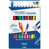 TRATTO CF10 CANCELLIK Ass Busta Gel-Tintenroller (Schwarz, Blau, Grün, Hellblau, Hellgrün, Orange, Rot, Gelb, Blau)