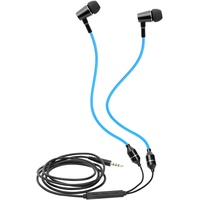 ibrain Air Tube Kopfhörer Air Tube Earbuds mit patentierter Technologie Airtube Headset mit Mikrofon & Lautstärkeregler Airtube Kopfhörer für ein sicheres und gesundes Hören (Schwarz & Blau)