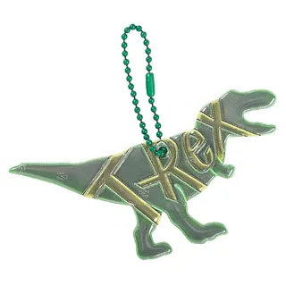 Moses moses. Glimmis Reflektor T-Rex - Beidseitig reflektierender Sicherheitsanhänger im Dino-Design, Grün