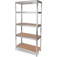 holz4home deluxe4home® Schwerlastregal 40x90x180 cm Silber I bis 875kg Traglast I Kellerregal aus Stahl I Lagerregal Lastenregal für Abstellraum Garage Küche