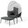 LECO Gartensessel mit Fußhocker Clara 102 x 102 x 108 cm grau 2 St.