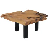 SAM Couchtisch Beistelltisch massiv Teakholz naturbelassen 80x80x40 cm schwarz IBIZA