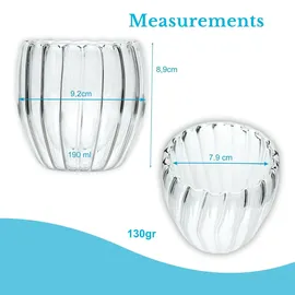 Intirilife Doppelwandiges Thermo Glas 0,19 l 2 St.