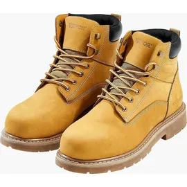 Vevor Arbeitsstiefel mit Stahlkappe, US-Größe 12, Arbeitsschuhe für Herren, Sicherheitsschuhe, leichte und atmungsaktive Herrenstiefel mit Gummisohle für Industrie und Bau, Braun Gelb