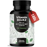 bloom naturals beauty supplements Vitamin D3 K2 Tabletten 5000 IE 180 St.