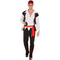 dressforfun Herrenkostüm Pirat | Kostüm mit Kopftuch + Weste & Stulpen | Captain Seeräuber (M | Nr. 300773)