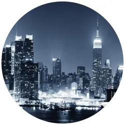 K&L Wall Art Vliestapete »Runde Vliestapete«, New York Skyline Stadt, mehrfarbig, matt - bunt