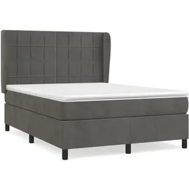 vidaXL Boxspringbett 140 x 200 cm Dunkelgrau