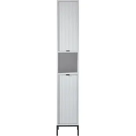 BASIC by Balculina Lucera Hochschrank 32 x 195 cm Weiß Metall