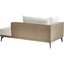 Beliani Ecksofa Cremeweiß 3-Sitzer Linksseitig