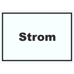 HB-Druck Strom Schild mit Text Anschluss waagerecht A4 (210x297mm)