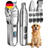 Oneisall 4 in 1 Hundeschermaschine Dickes/Dichtes Fell, Leise Profi Schermaschin