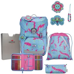 DerDieDas ErgoFlex Easy Set Happy Pixel Schulrucksack