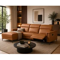 OTTO home Ecksofa LUND, L-Form, 261cm, man. o. elektr. Relaxfunktion (mit USB-A), und Kopfteilverstellung braun