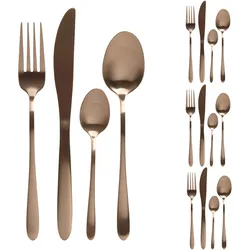 Besteck Set BRIT - Edelstahl - 16-teilig - je 4x Messer, Gabel, Löffel, Teelöffe...