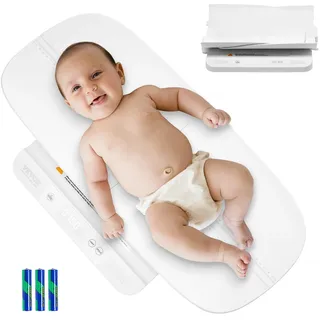 Vevor Babywaage, 2-in-1-Säuglingswaage, digitale Babywaage zum Wiegen mit Hold- & Tara-Funktion, 5 Einheiten für Babys, Haustiere, Tragkraft 20kg (3 x Batterien im Lieferumfang enthalten)