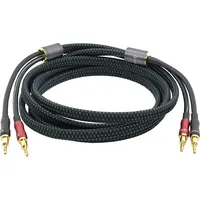Oehlbach Transform Dual Plug - Lautsprecherkabel mit wechselbaren Bananen- und Kabelschuhsteckern - OFC-Kupfer 300W Leistung, hervorragender Leitfähigkeit, flexiblen Anschlüssen, 24ct vergoldet - 2x5m
