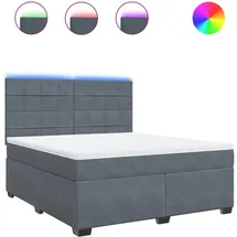 vidaXL Boxspringbett mit Matratze Dunkelgrau 180x200 cm Samt