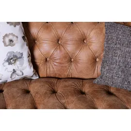 GUTMANN FACTORY Hocker GUTMANN FACTORY "Amazonas", braun (cognac), B:120cm H:35cm T:80cm, Hocker, Sitzhocker, in Chesterfield Optik