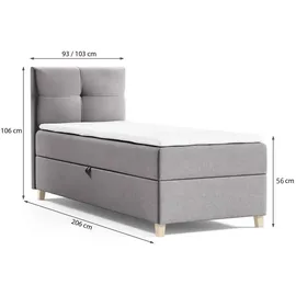 beautysofa HELEN MINI 100 x 200 cm Blau