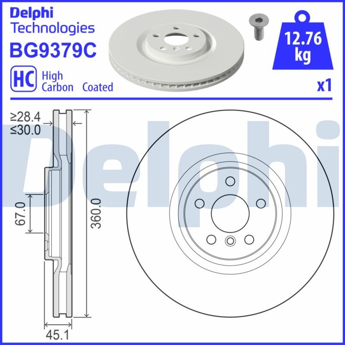 Bremsscheibe DELPHI BG9379C