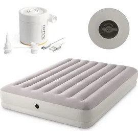 Intex Prestige Mid-Rise, Aufblasbare Matratze mit Ventil, Geeignet für 2 Person, PVC, Mehrfarbig, 152x203x30 cm