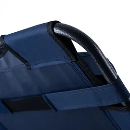 ETC Shop Klappstuhl Gartenstuhl mit Kopfkissen Strandstuhl Sonnenliege Hochlehner Campingstuhl Liegestuhl klappbar, Metall Textil blau schwarz, max. 100kg, L 153 cm
