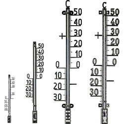 TFA Innen/Außenthermometer Metall rostfrei 42cm, Thermometer + Hygrometer, Schwarz