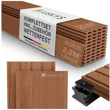 Juskys Terrassendiele 220 cm teak