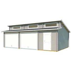 Lasita Maja Blockgarage »Hawaii«, BxT: 820 x 579,6 cm (Außenmaß), Holz - grau
