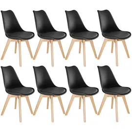 Tectake tectake® Esszimmerstühle Friederike 8er Setschwarz
