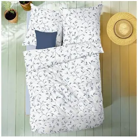 KAEPPEL Leaf Allover Floral Blau 155 x 220 cm + 80 x 80 cm