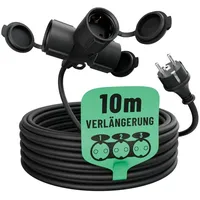 Greate Verlängerungskabel 10m 3fach Schutzkontakt, außen IP44