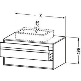 Duravit Waschtischunterschrank 2 Auszüge 120 x 49,6 x 55,1 cm Grau Matt