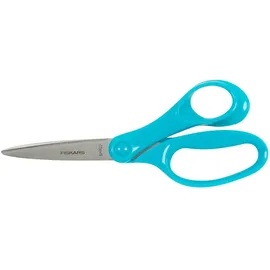 Fiskars Schülerschere, Schere für Kinder ab 12 Jahren, Rechtshändig, Gesamtlänge: 18 cm, Edelstahl-Klingen, Türkis, 1067855