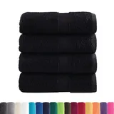 vidaXL Premium-Gästetücher SOLUND 4 Stk. Schwarz 30x50 cm 600 g/m2
