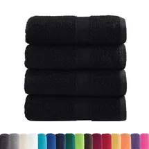 vidaXL Premium-Gästetücher SOLUND 4 Stk. Schwarz 30x50 cm 600 g/m2