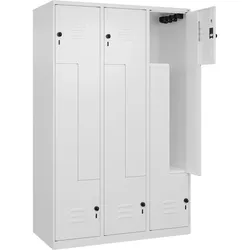 C+P Z-Spind Classic PLUS bodenstehend, 6 Abteile, HxBxT 185x120x50cm, Sicherheitsdrehriegel, Verkehrsweiß von PROREGAL